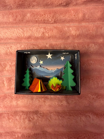DIY Night Camping Paper Scene Kit close-up detail