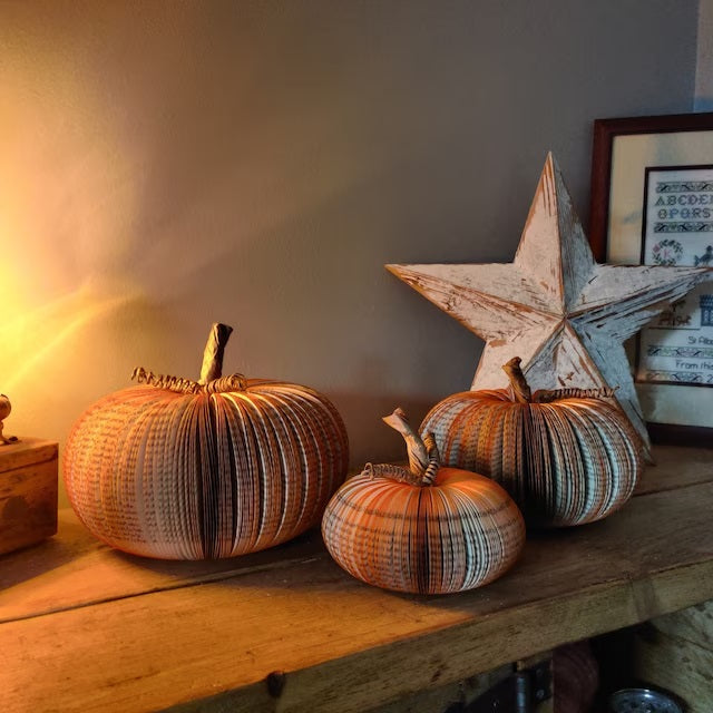 Medium Pumpkin Book Gift | Handmade Halloween Decoration