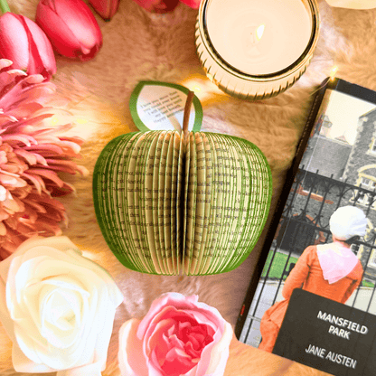 Mansfield Park book apple handmade from real book pages, unique literary gift
