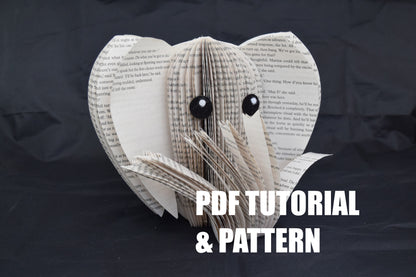 DIY Book Art Elephant PDF digital download pattern and tutorial