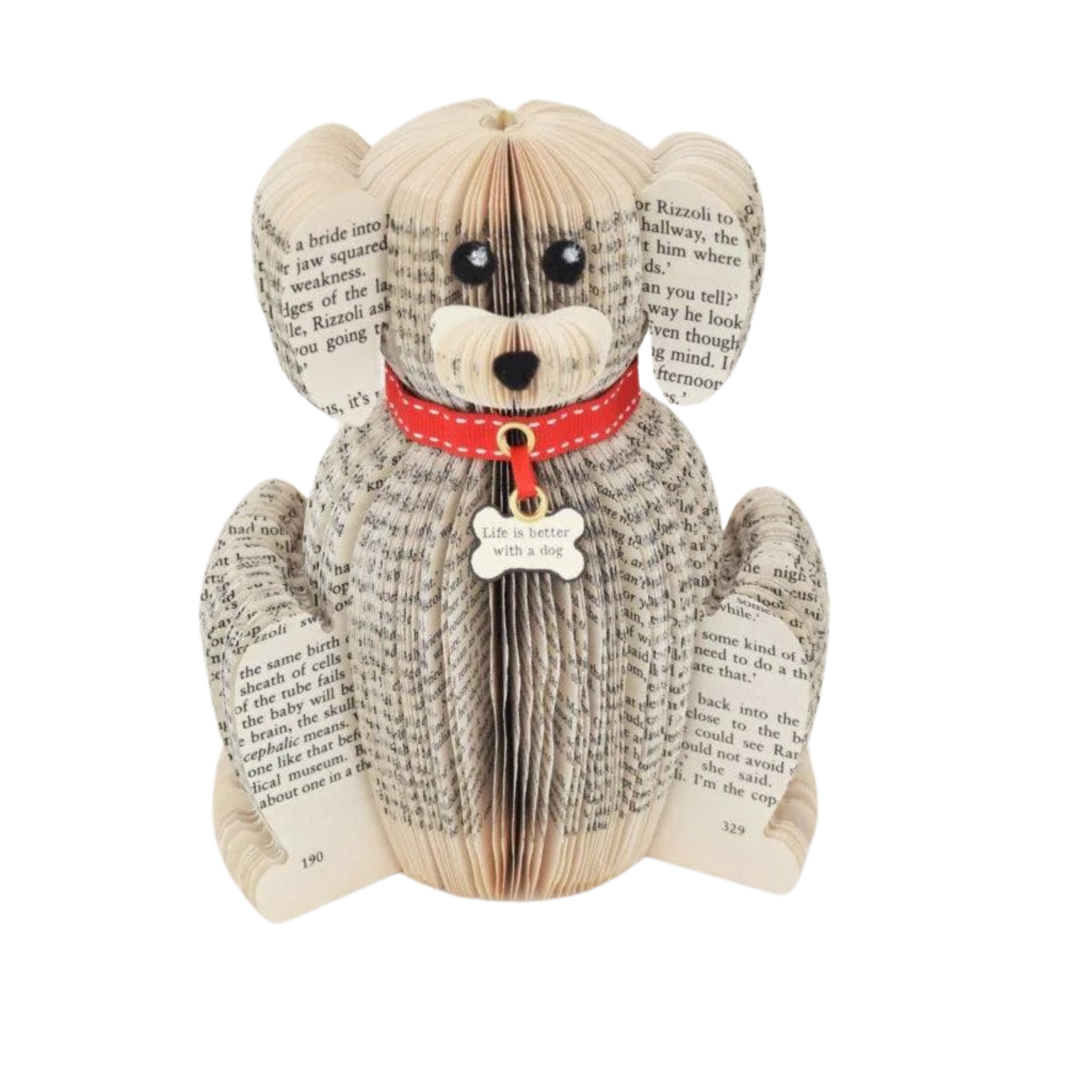 Personalised Dog Book Gift | Handmade Dog Sculpture from a Real Book