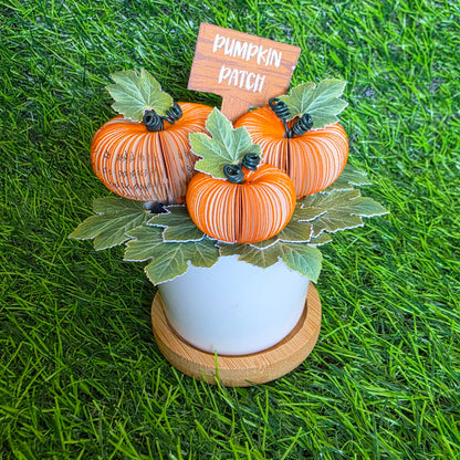 Pumpkin Patch Pot | Upcycled Book Art Autumn Decor