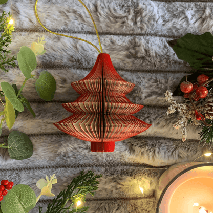Hanging Christmas Tree hanging Christmas tree decoration handmade from real book pages
