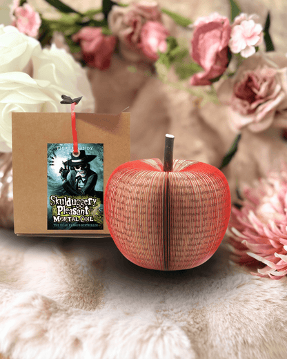 Skulduggery Pleasant book apple handmade from real book pages, unique literary gift