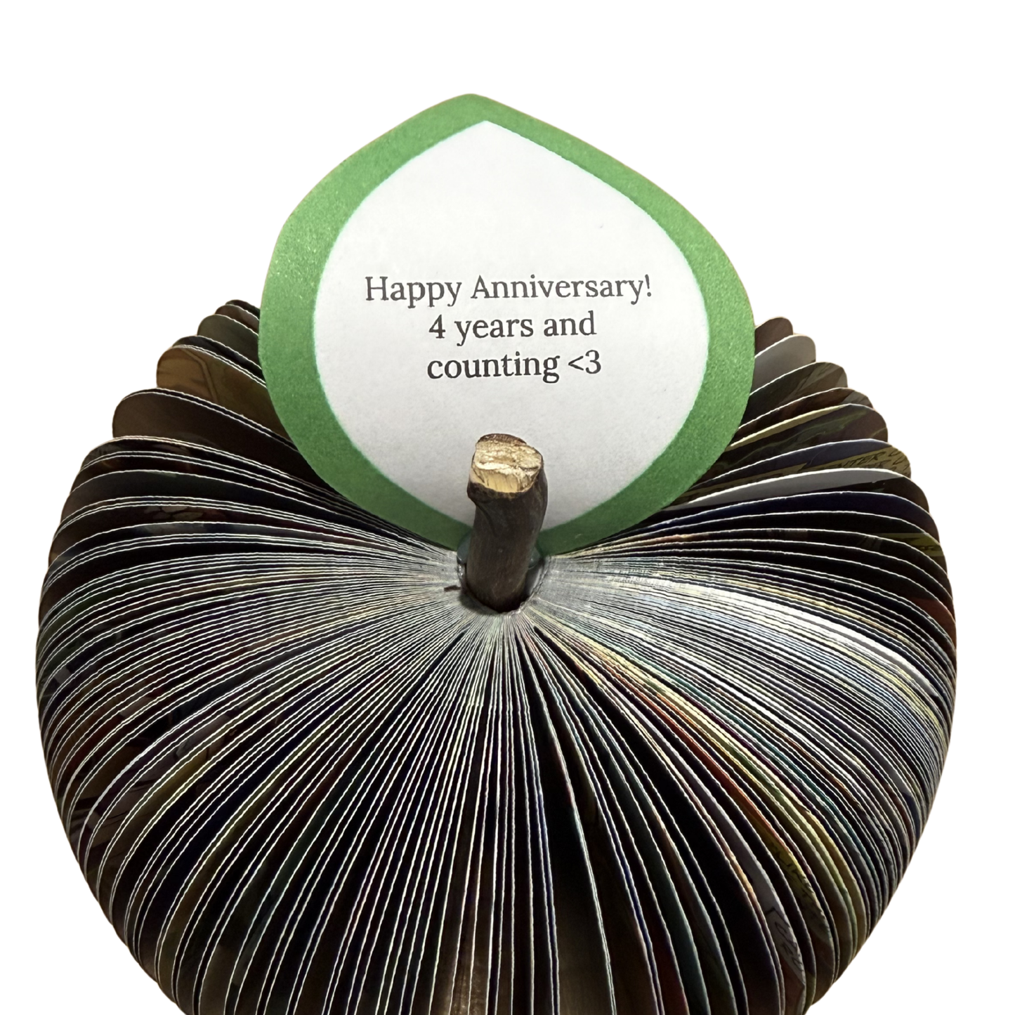 close up of the leaf with a customers personalised message