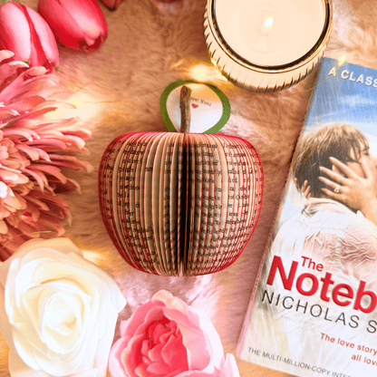 The Notebook book apple handmade from real book pages, unique literary gift