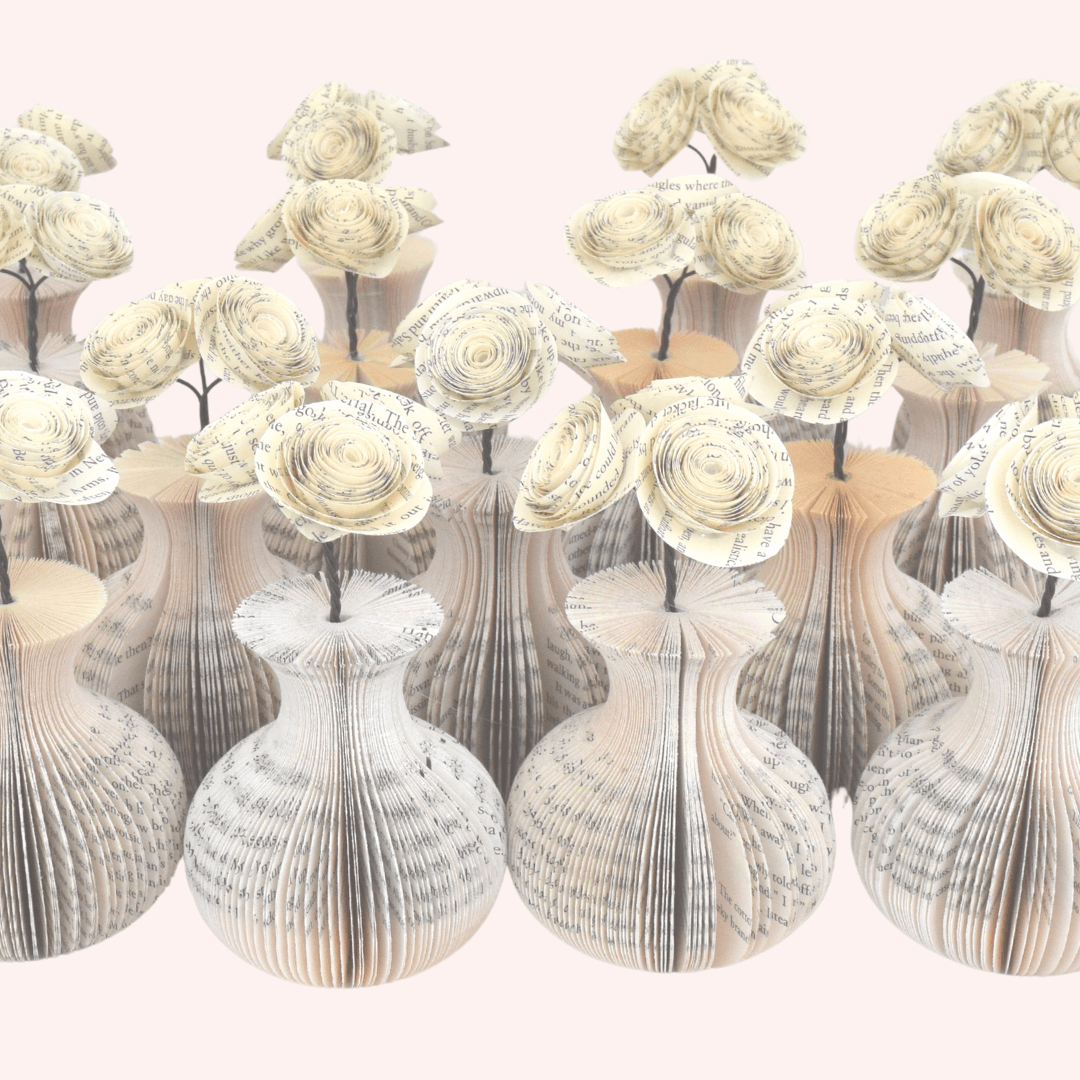 Mini Vase and Flowers Book Gift - Paper Apple Co