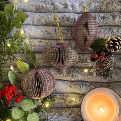 Collection of Paper Baubles Hanging Decorations