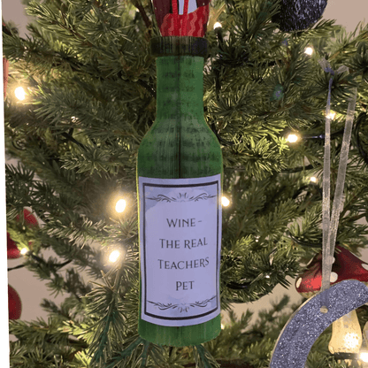 Wine Bottle Hanging close-up detail
