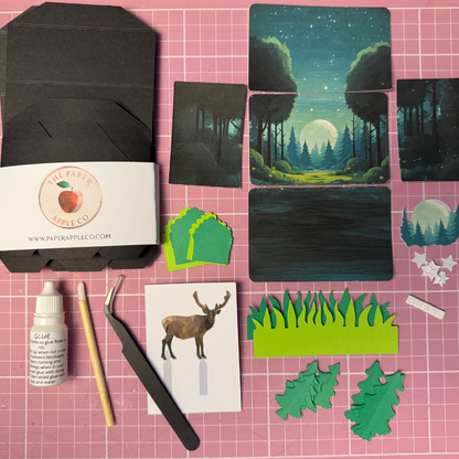 DIY Paper Scene Kit showing size and scale