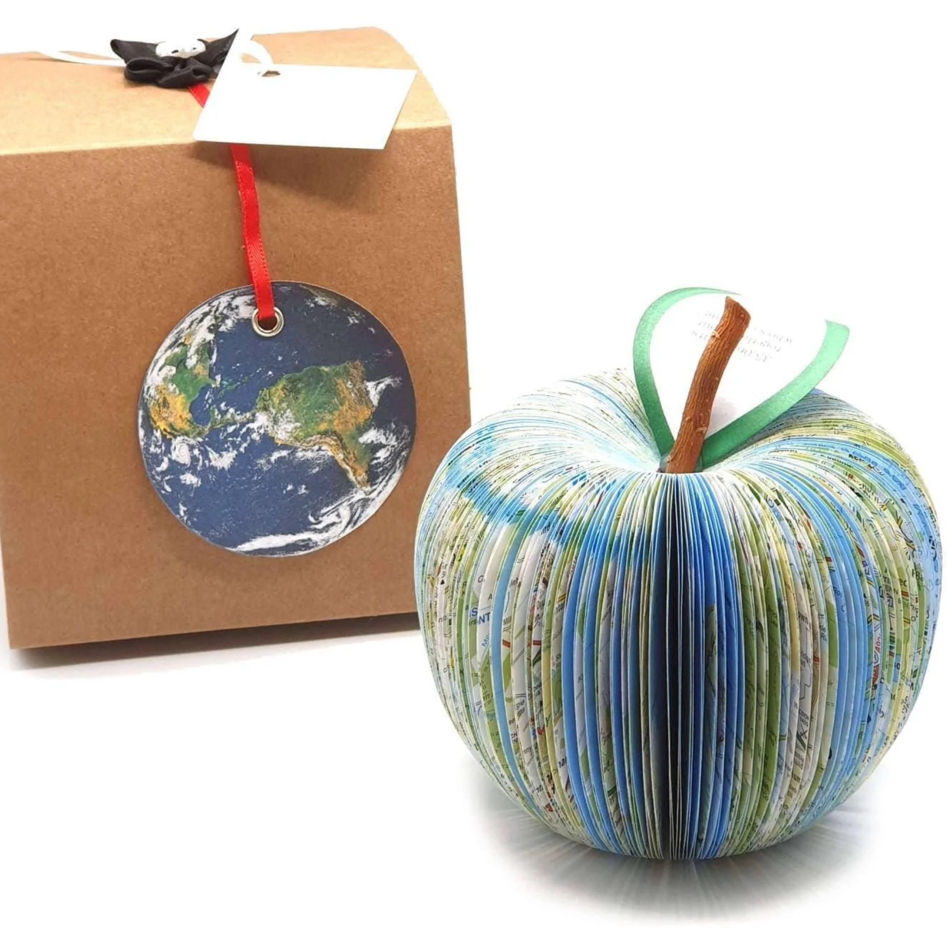 Personalised map apple presented in luxury gift box ready for anniversary gifting