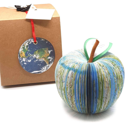 Personalised map apple presented in luxury gift box ready for anniversary gifting