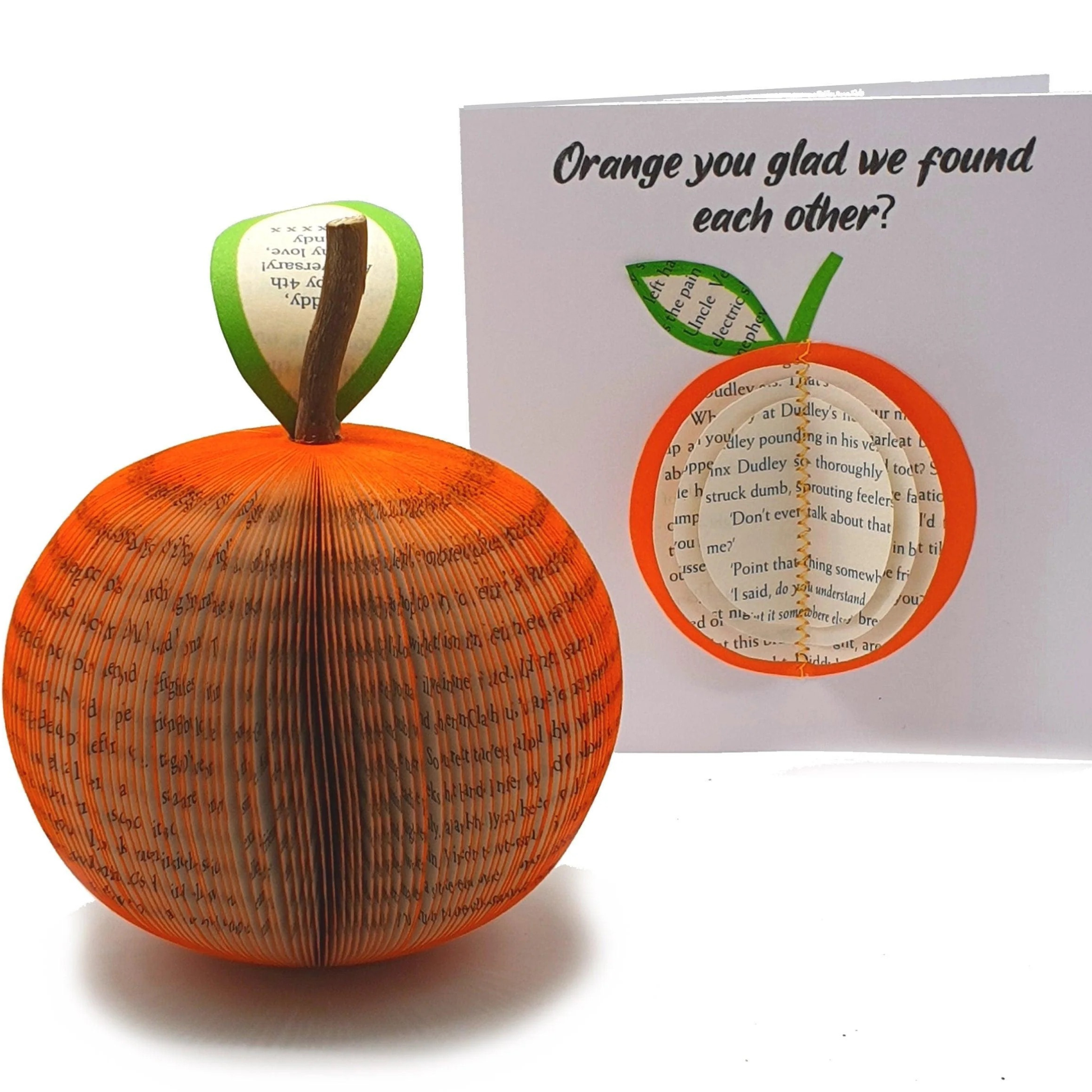 Handmade orange anniversary gift with optional matching personalised card