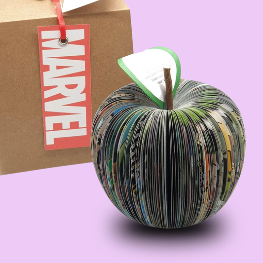 Personalised Avengers comic book apple gift for him, superhero 4th anniversary gift