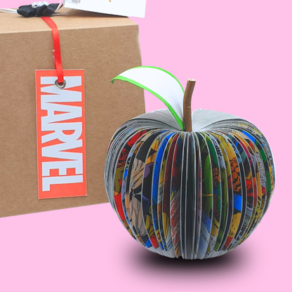 Personalised Captain Marvel comic book apple gift, superhero gift for 4th anniversary