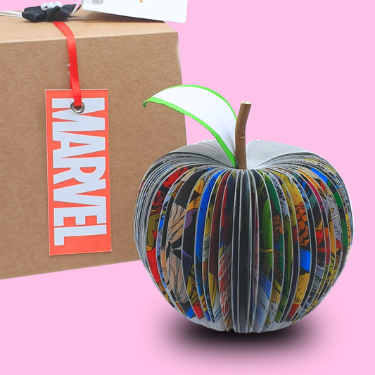 Personalised Captain Marvel comic book apple gift, superhero gift for 4th anniversary