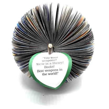 Personalised Doctor Who book apple gift, handmade gift for him made from real book pages
