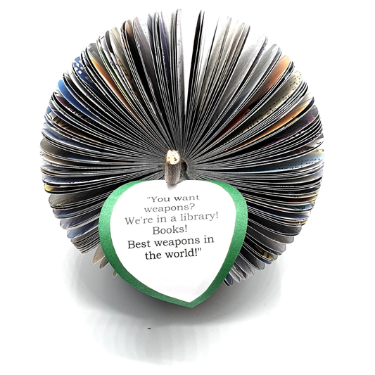 Personalised Doctor Who book apple gift, handmade gift for him made from real book pages