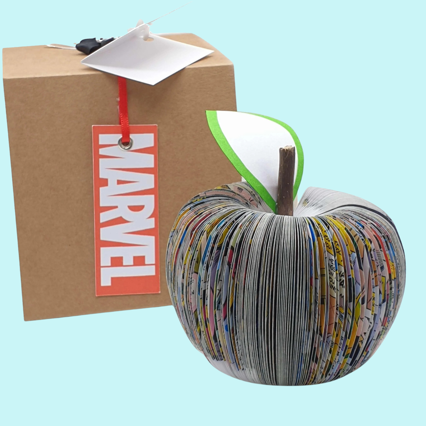 Personalised Fantastic Four comic book apple gift for him, handmade 4th anniversary gift
