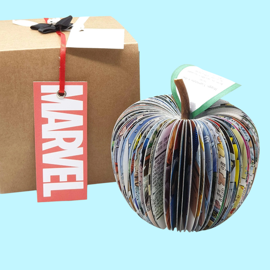 Personalised Spider-Man comic book apple gift for him, unique 4th anniversary gift idea