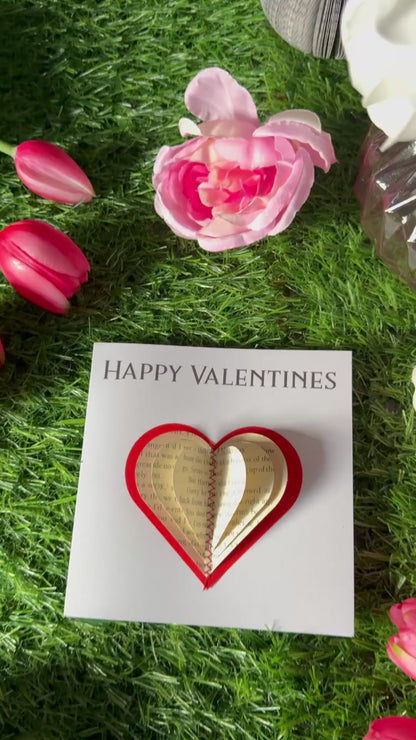 Valentine’s Day Card | Handmade Book Page Love Card