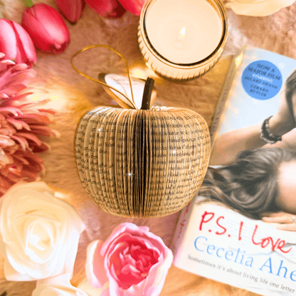 Collection of PS, I Love You book apples showing personalisation options