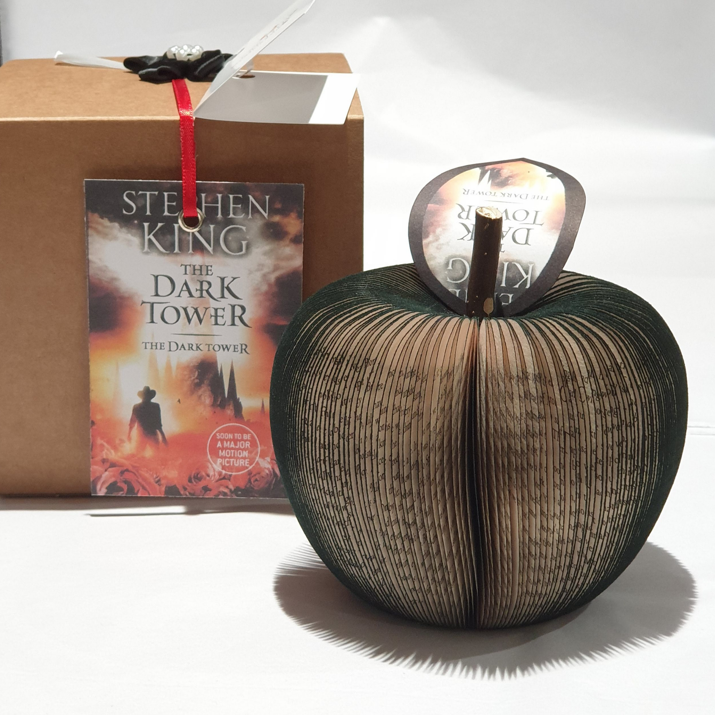 Stephen King The Dark Tower book apple, green, handmade with personalised gift box