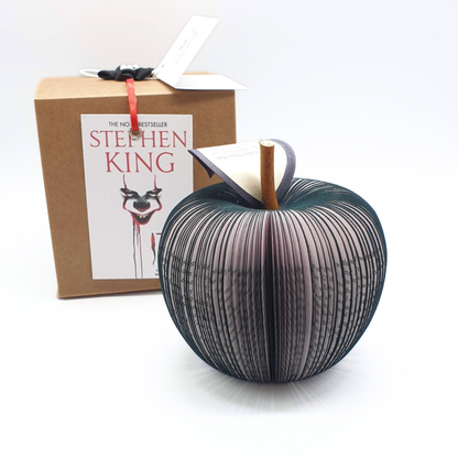 Stephen King IT book apple, black, handmade with personalised gift box
