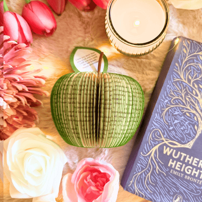 Collection of Wuthering Heights book apples showing personalisation options