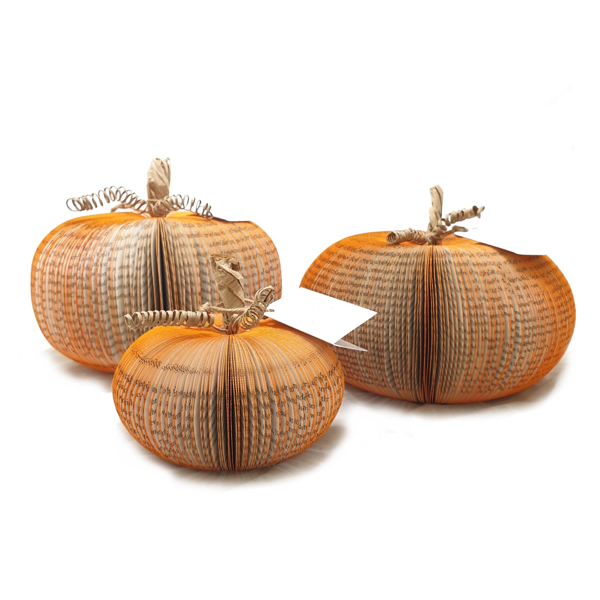 Large book page pumpkin, unique handmade autumn gift made from book pages