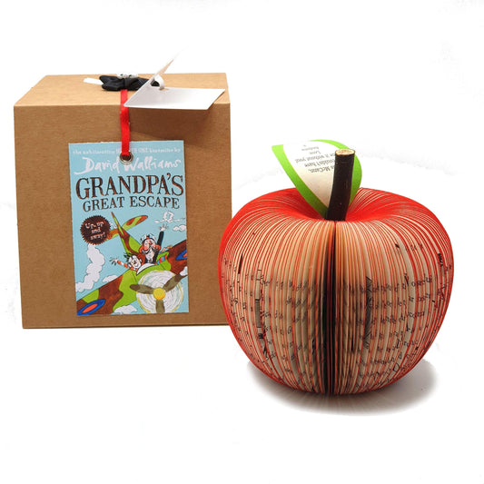 David Walliams book apple personalised teacher gift made from book pages