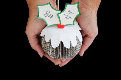 Hanging Christmas Pudding on white background