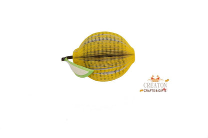 Handmade book lemon held in hands to show size