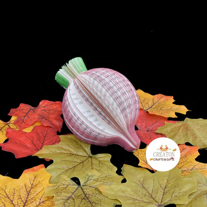 Personalised leaf with custom message on handmade book beetroot gift