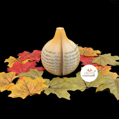 Personalised leaf with custom message on Handmade book onion