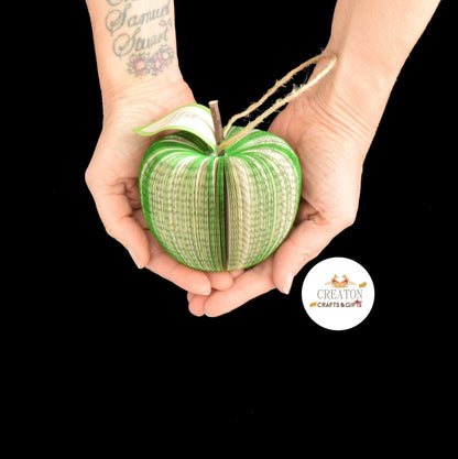 Personalised leaf with custom message on Green Apple book apple