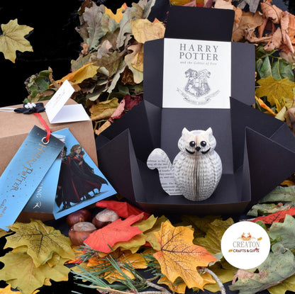 Mini Crookshanks book sculpture presented in luxury gift box