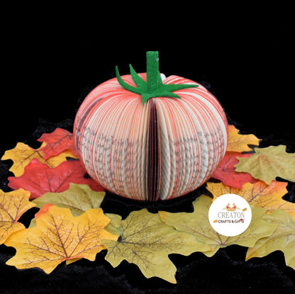 Personalised leaf with custom message on handmade book tomato gift