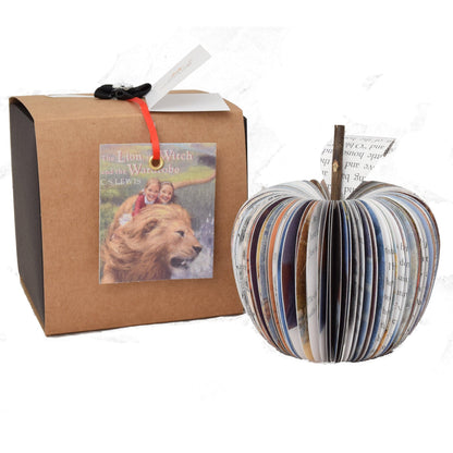 The Lion, the Witch and the Wardrobe book apple handmade from real book pages, unique literary gift
