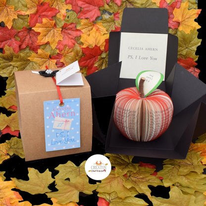 PS, I Love You book apple with optional matching greeting card