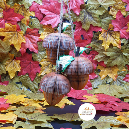 Best teacher ever card with Set of 3 Acorn gift design