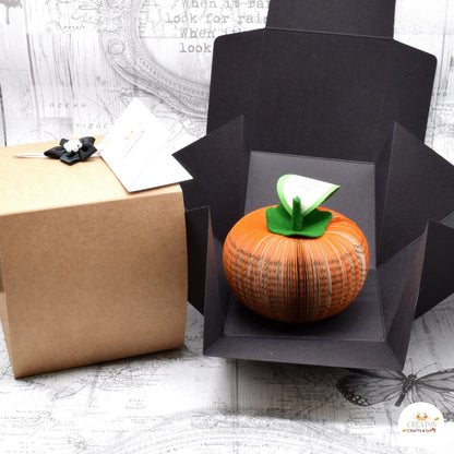 Handmade book persimmon displayed beside original book