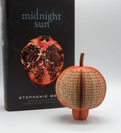 Midnight Sun pomegranate book gift displayed beside original Twilight book