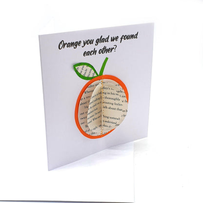 Orange fruit greeting card showing card front and design detail