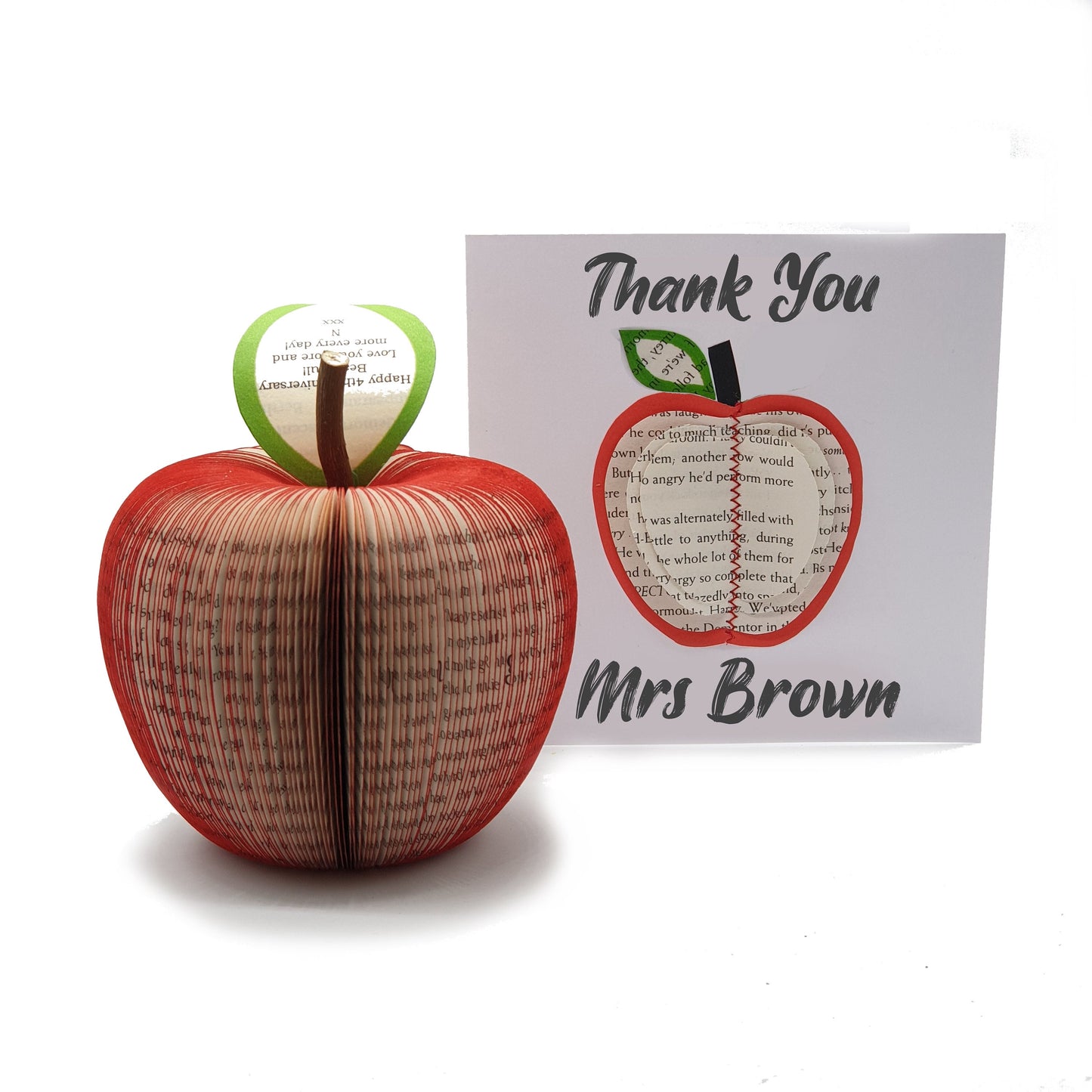 Personalised Red Apple Book Gift with Card