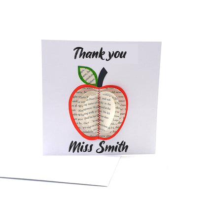 Red Apple Book Gift with shown open to reveal message inside