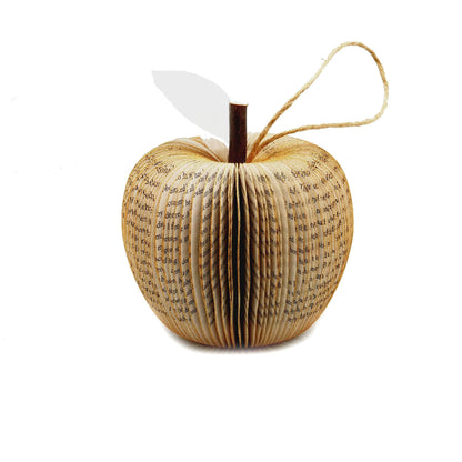 Hanging gold glitter apple presented in luxury gift box, ready for gifting