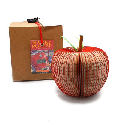 Harry Potter book apple handmade from real book pages, unique literary gift