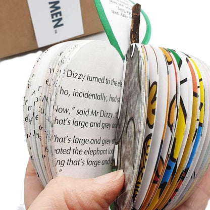 Mr Men held in hands with personalised message leaf, teacher gift