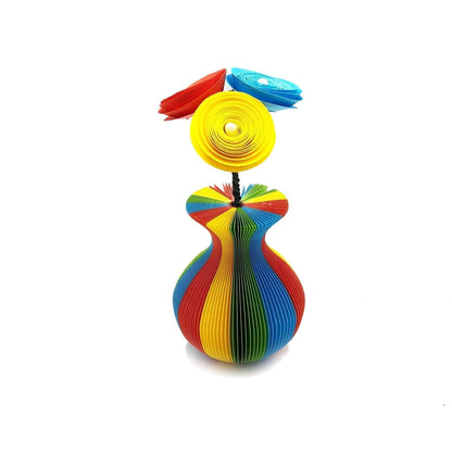 Mini Rainbow Vase and Flowers vase held in hands to show size